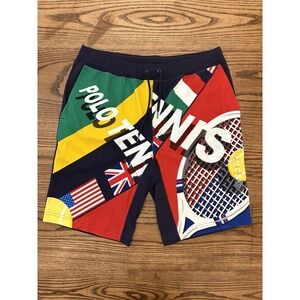 NWOT Polo‎ Ralph Lauren Men's Small Tennis Interlock Flag Fleece Shorts $228